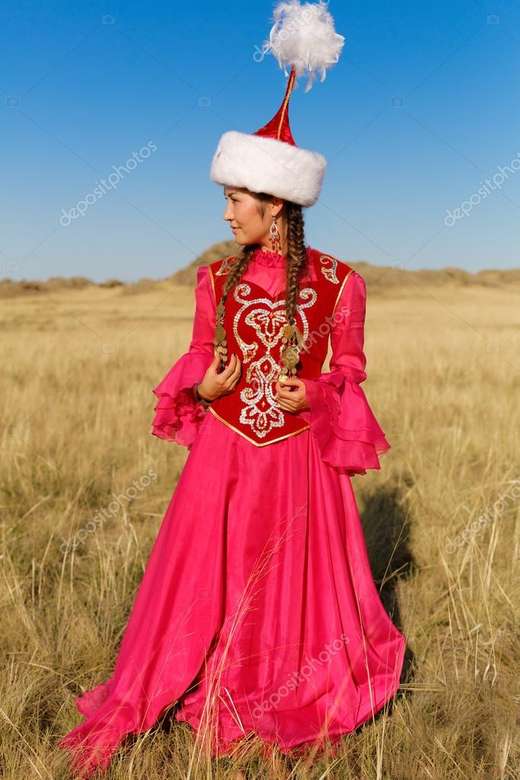 Kazakisk nationaldräkt pussel på nätet