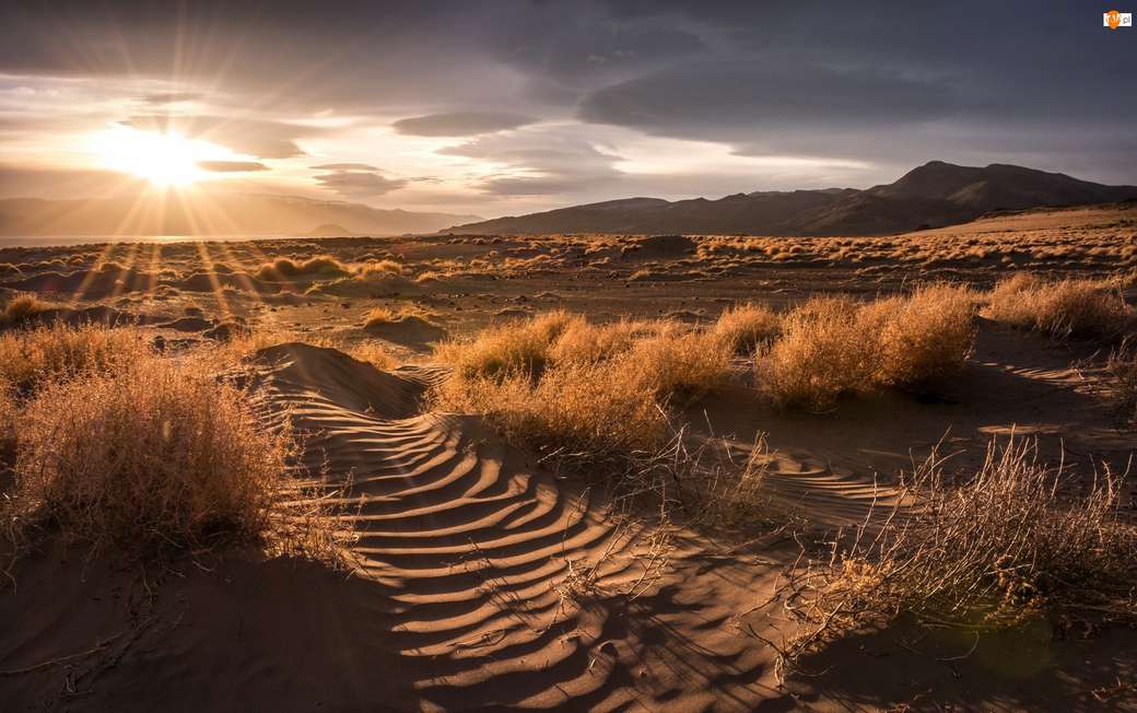 Ακτίνες του ήλιου, έρημος του Great Salt, Πολιτεία Νέβα παζλ online