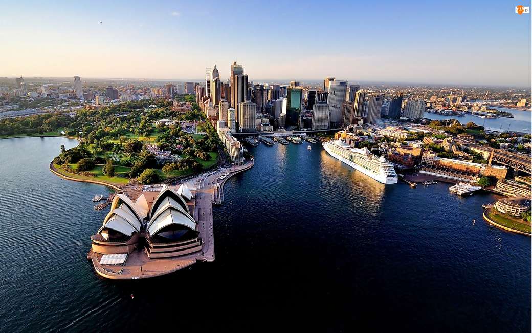 Ausztrália, légi felvétel, Sydney, Operaház online puzzle