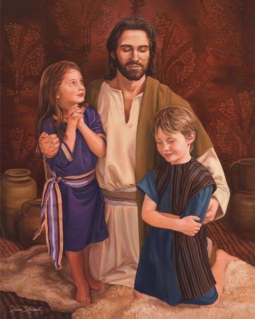 Senhor Jesus e crianças 2 quebra-cabeças online