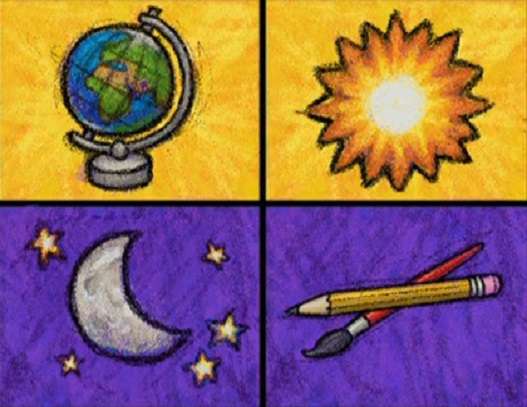 g este pentru pensula și creionul lunii soare lună jigsaw puzzle online