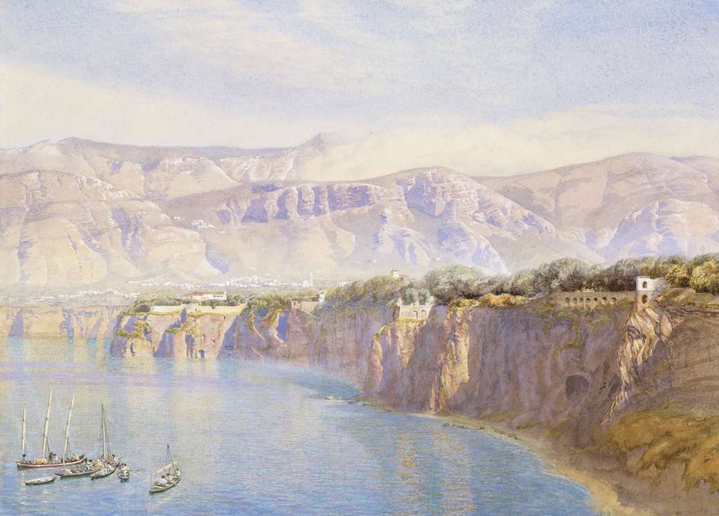 Nära Sorrento, 1863 av John Brett Pussel online