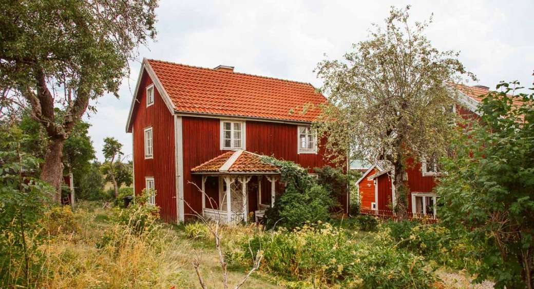 Σπίτια στο Smaland στη Σουηδία online παζλ