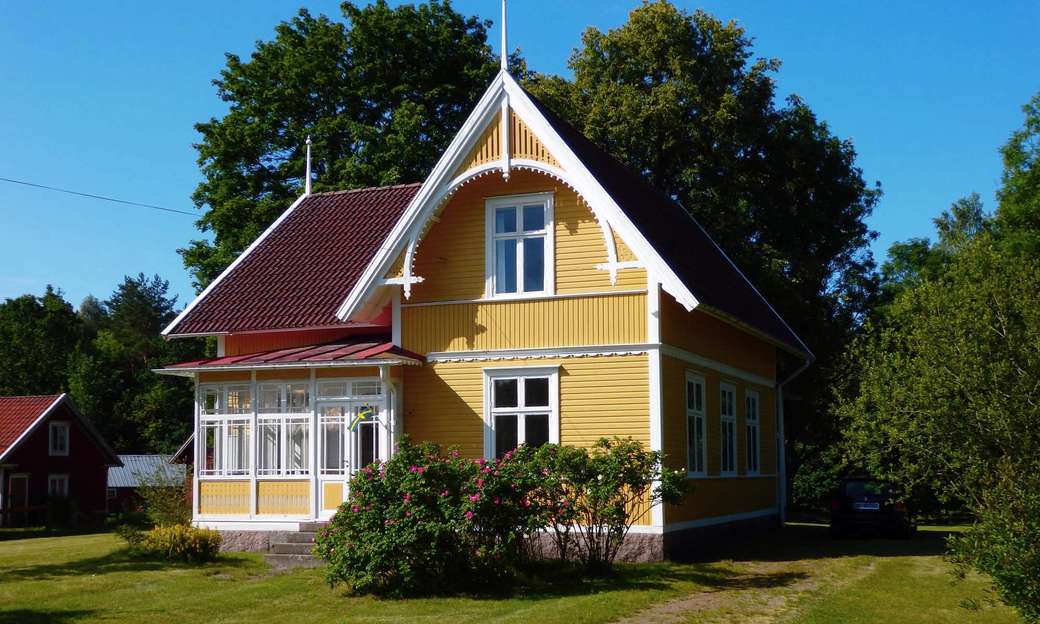 Houten huis in Zweden online puzzel