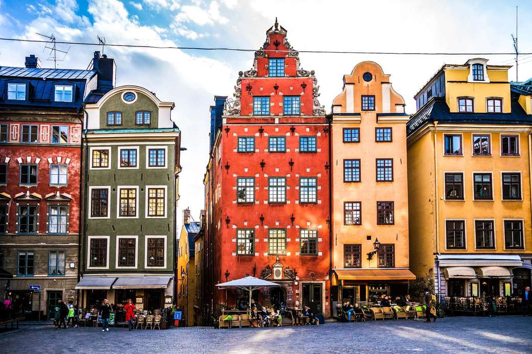 Стокгольм старый город Швеция пазл онлайн