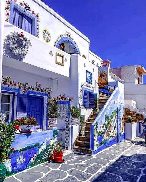 Grecia colorida. rompecabezas en línea