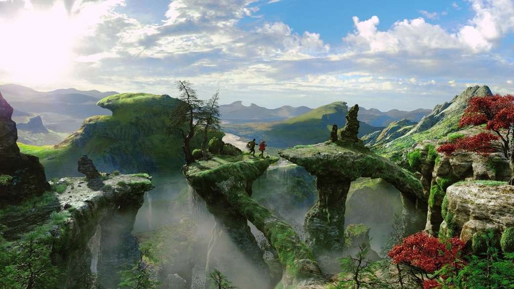 bergen- rotsen, afgrond legpuzzel online