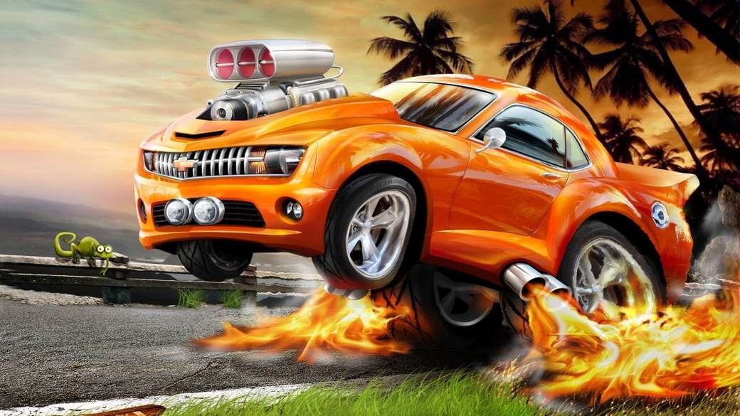 помаранчеві гарячі колеса онлайн пазл