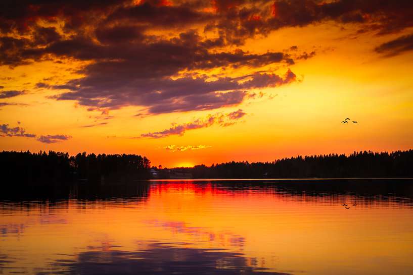 Jämtland Sunset Svédország online puzzle
