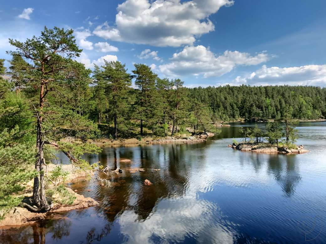 Seenlandschaft in Schweden Online-Puzzle