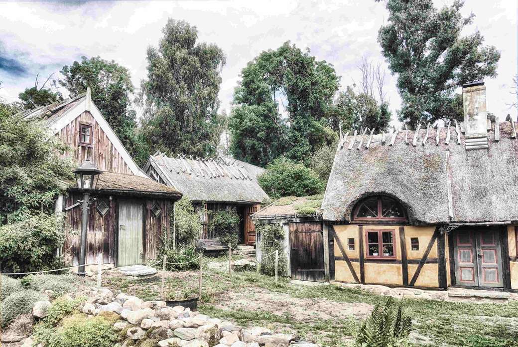 Casas antiguas Skane Suecia rompecabezas en línea
