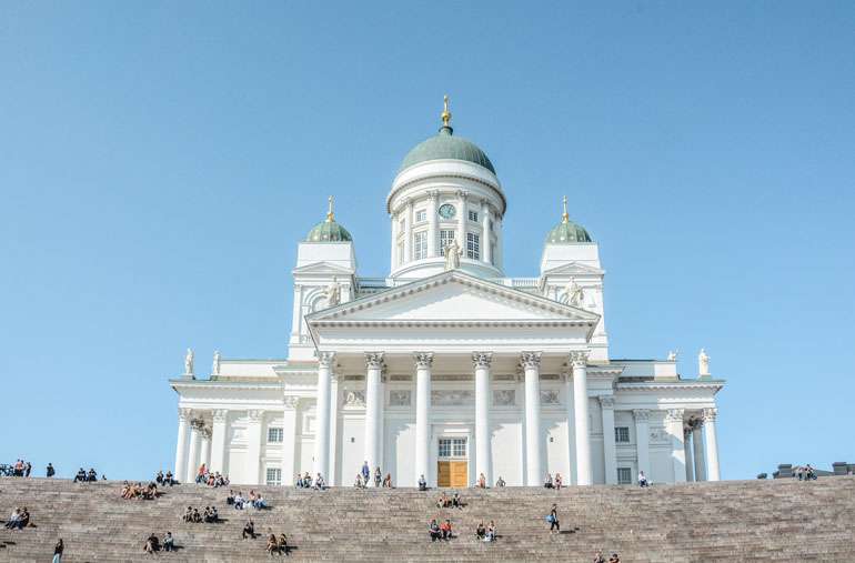Cathédrale blanche d'Helsinki Finlande puzzle en ligne
