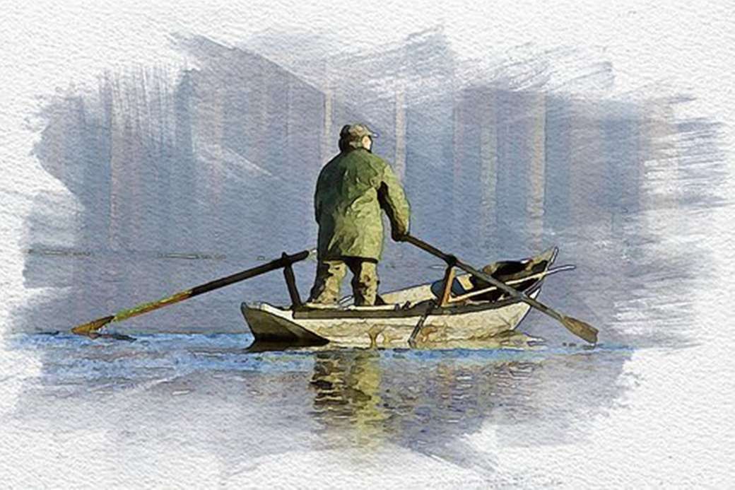 l'uomo sulla barca puzzle online
