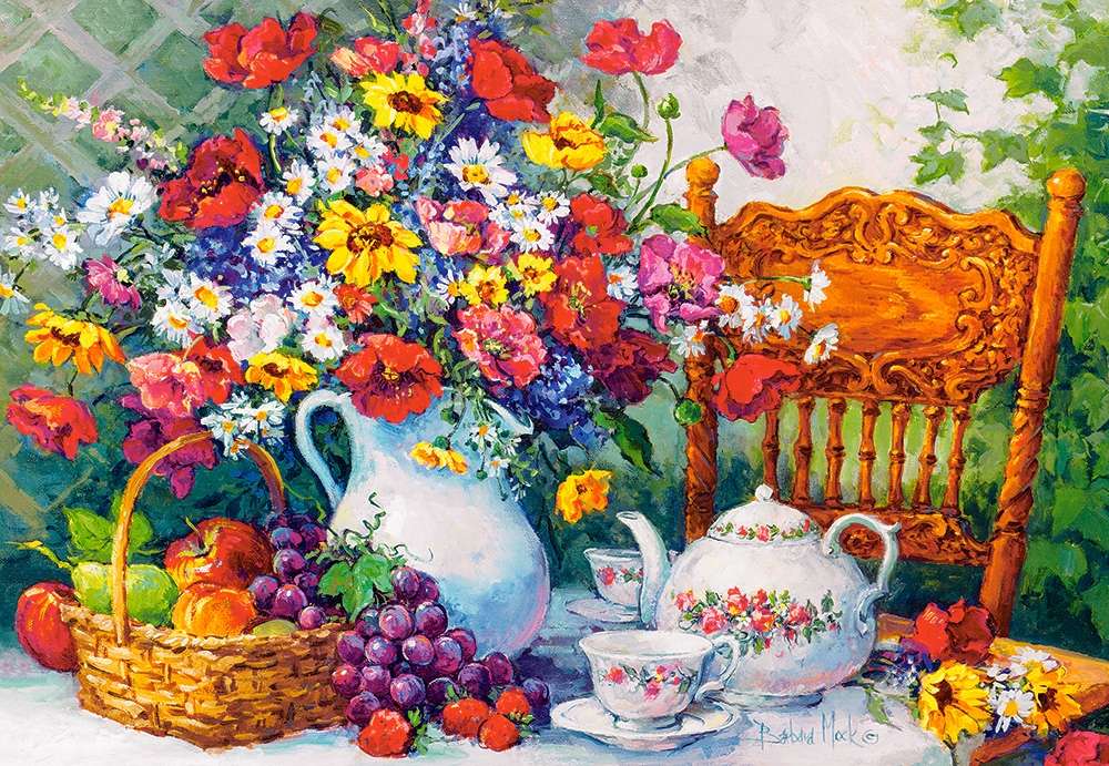 In a painted garden. jigsaw puzzle online