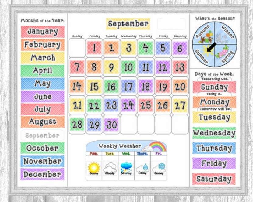 Календарь для детей пазл онлайн