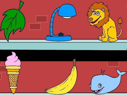l è per balena di banana gelato di leone lampada foglia puzzle online