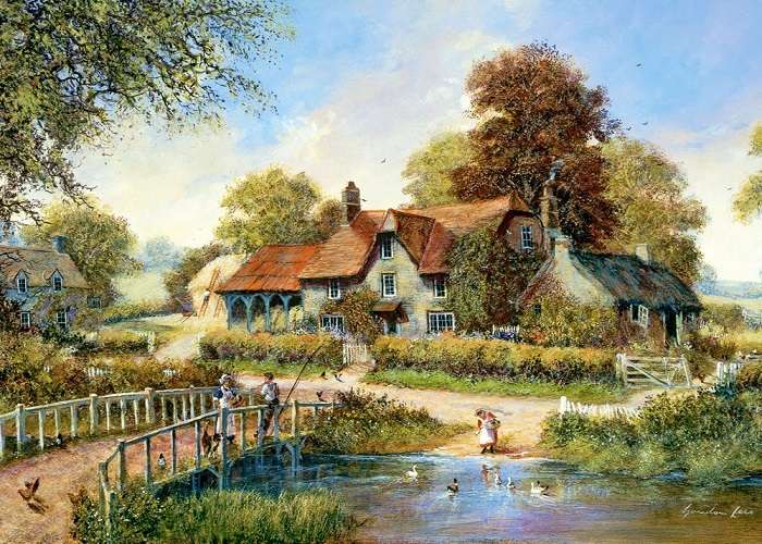 Painting the village. jigsaw puzzle online