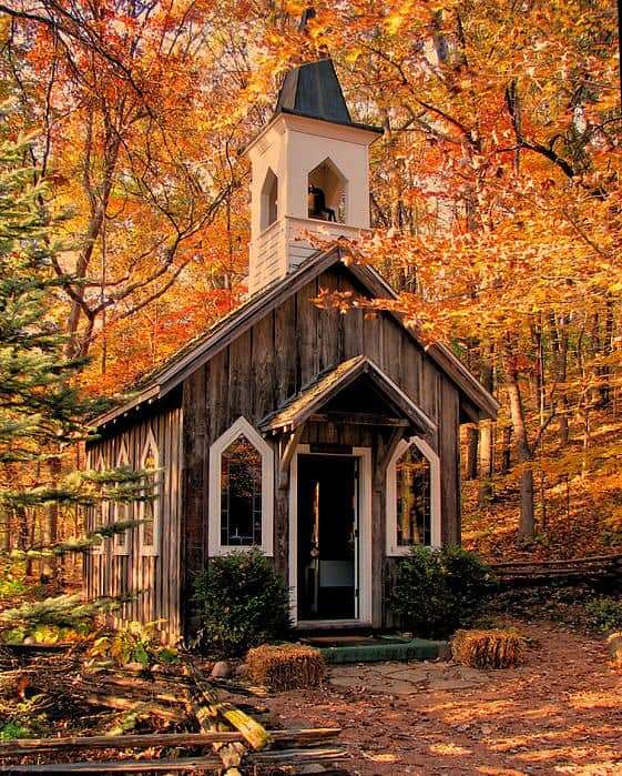 Chapel in the woods by Victoria Sheldon jigsaw puzzle online