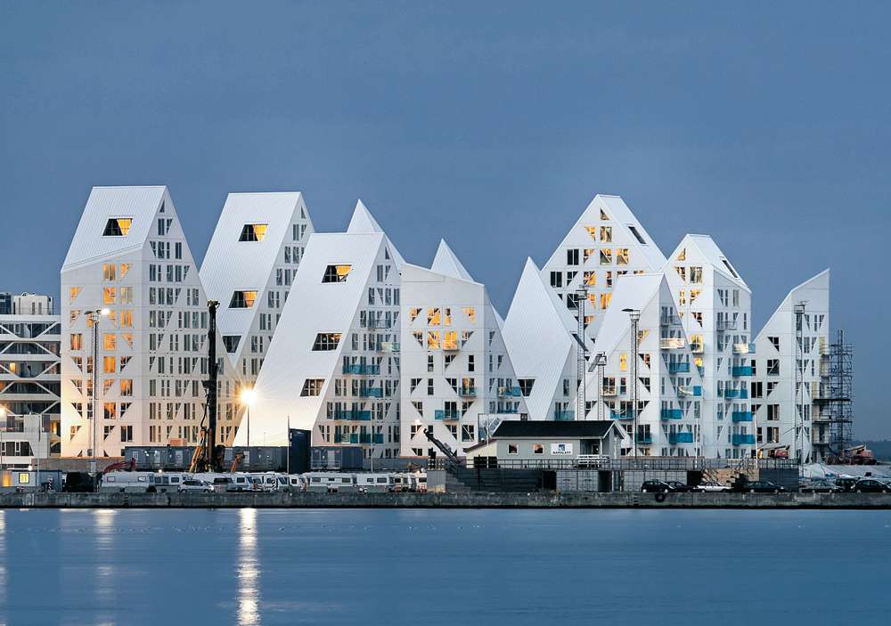 Град Орхус в Дания Модерен жилищен комплекс онлайн пъзел