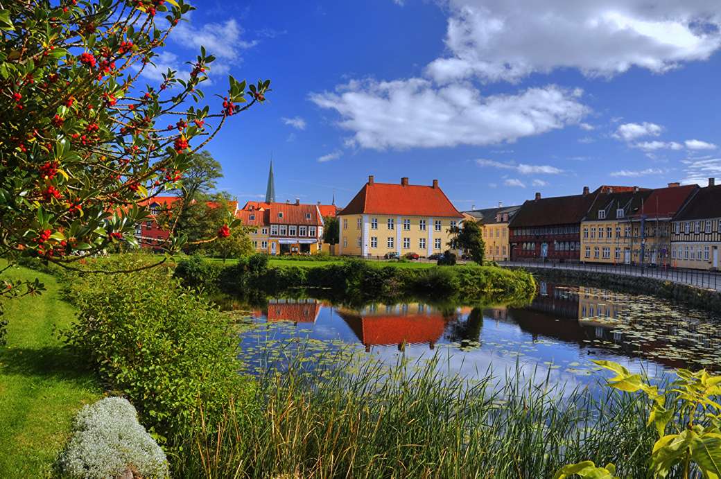 Nyborg stad in Denemarken online puzzel