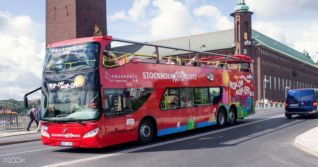 Stockholmský červený autobus online puzzle