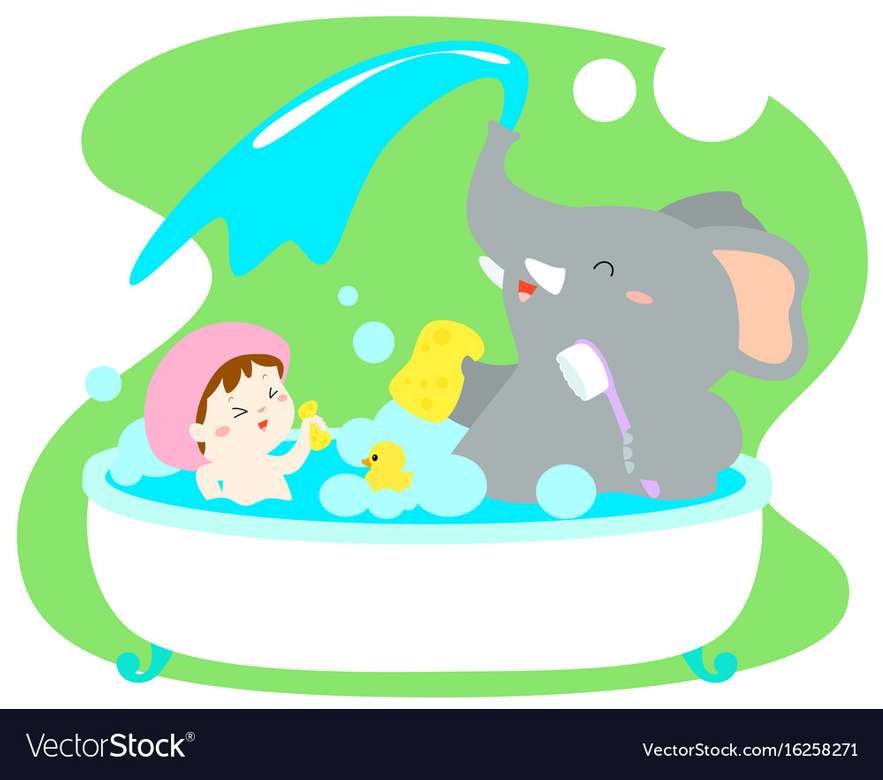 Bad badtijd kinderen legpuzzel online