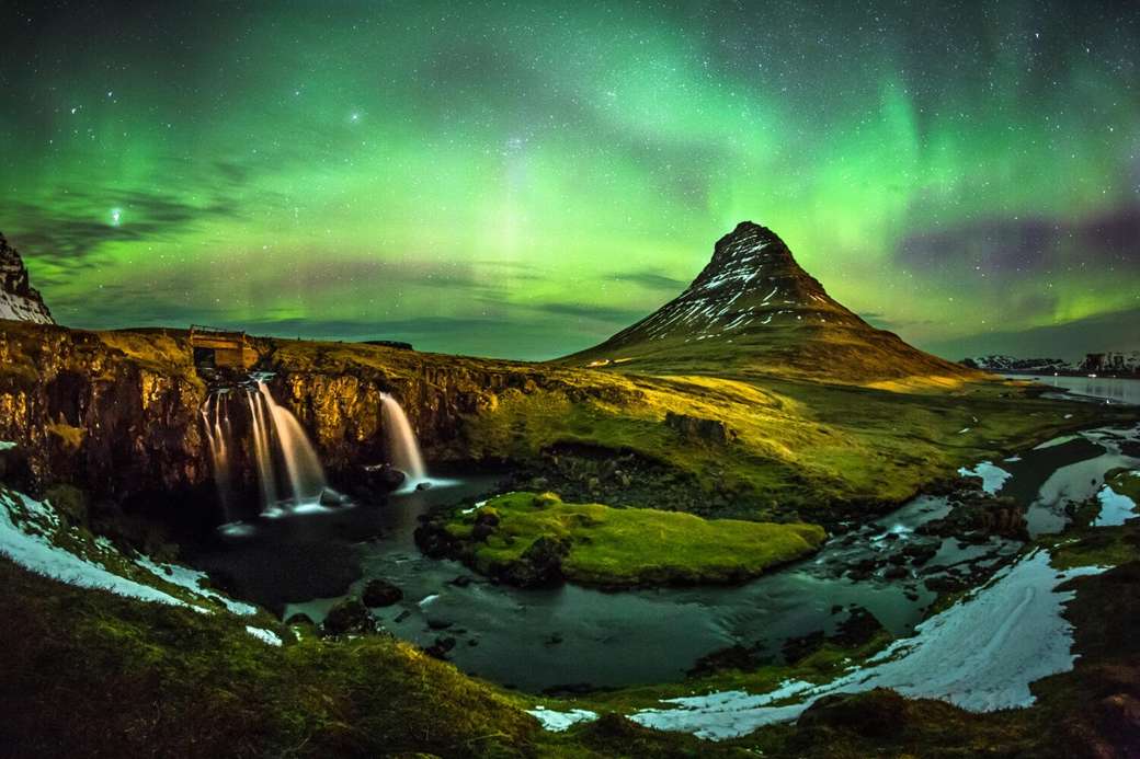 Βόρεια φώτα στην Ισλανδία παζλ online
