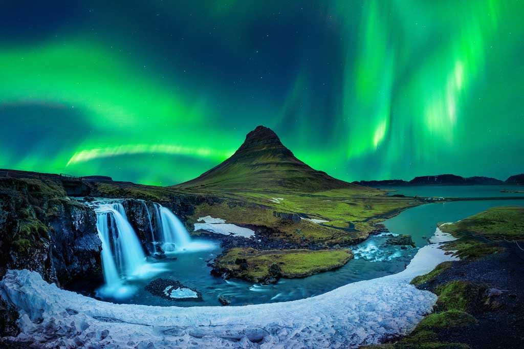Luzes do norte na Islândia puzzle online