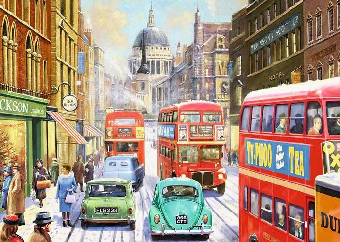 London covered in snow. jigsaw puzzle online