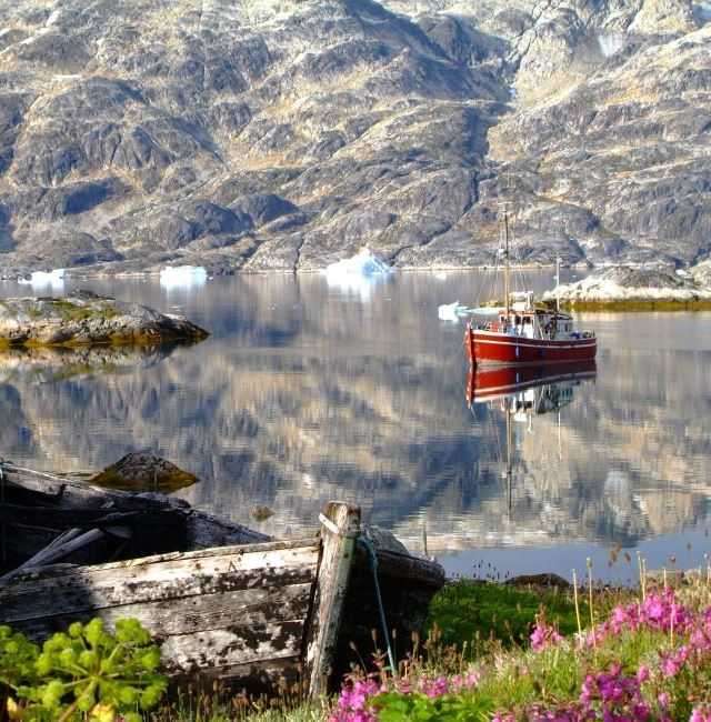 Barcos e flores da Groenlândia puzzle online