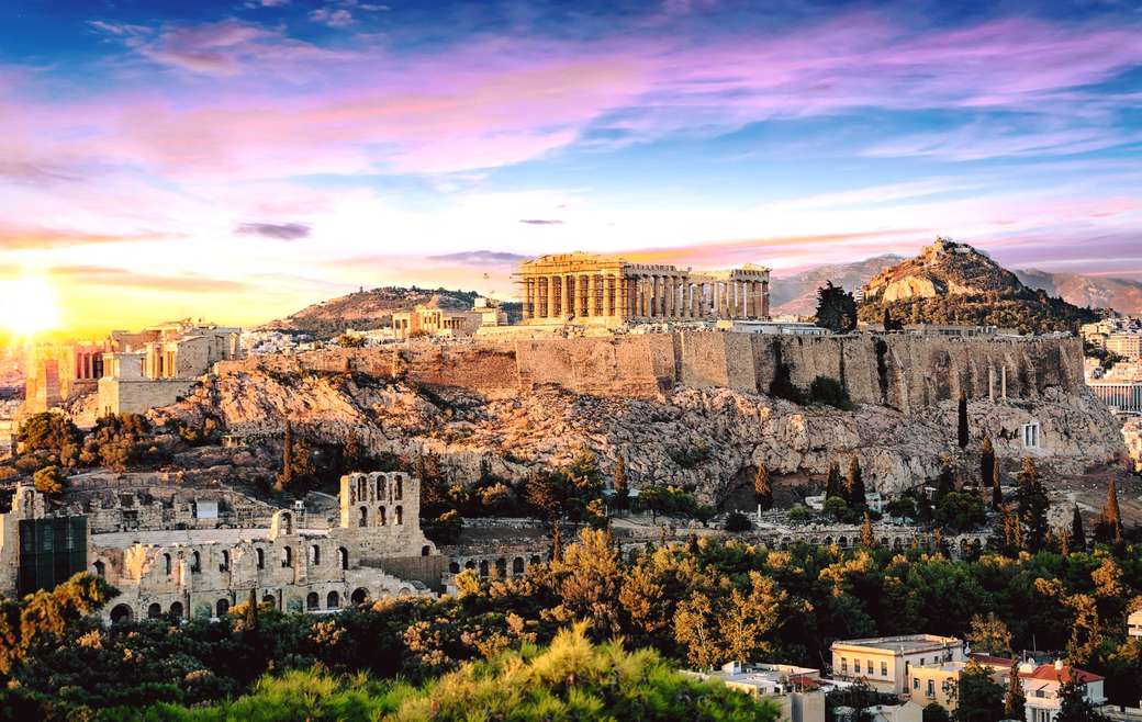 Gezicht op Athene in Griekenland online puzzel