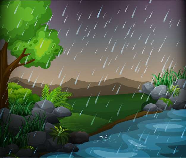 Deštivý den online puzzle
