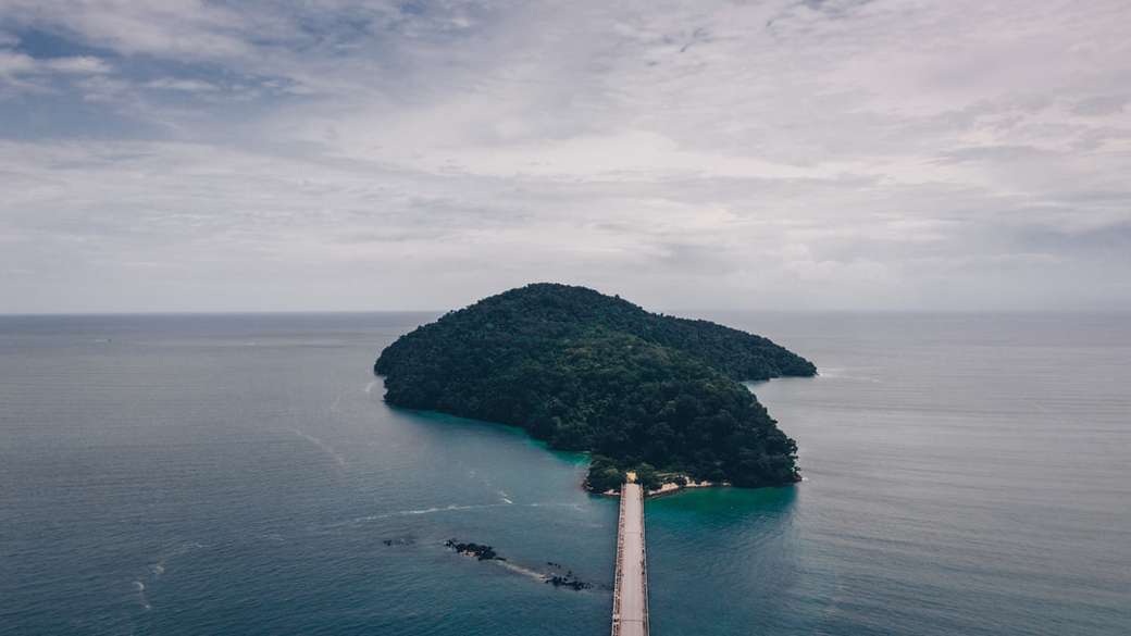 Небольшой остров, соединенный мостом онлайн-пазл