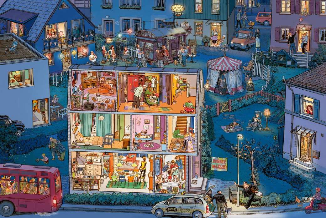 Neighborhood at night online puzzle