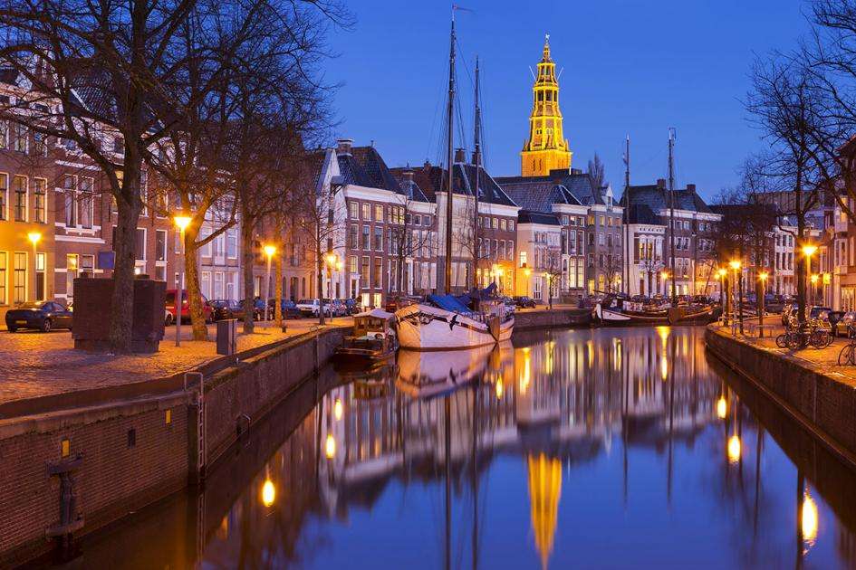Город Гронинген в Нидерландах онлайн-пазл