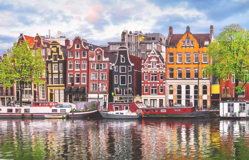 Amsterdam city panorama Nizozemsko skládačky online