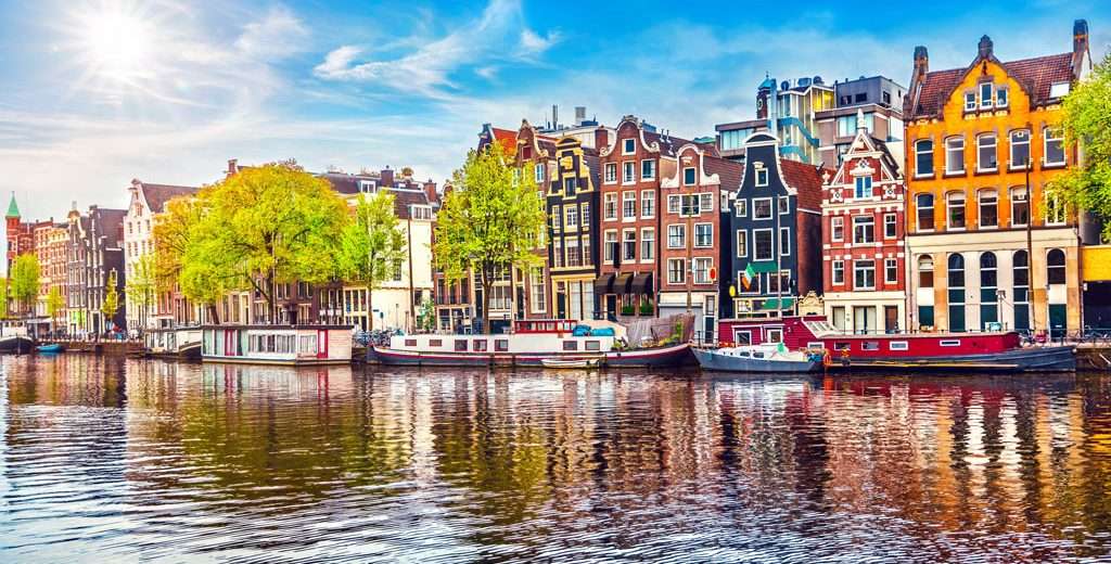 Amsterdam stadspanorama Nederländerna pussel på nätet