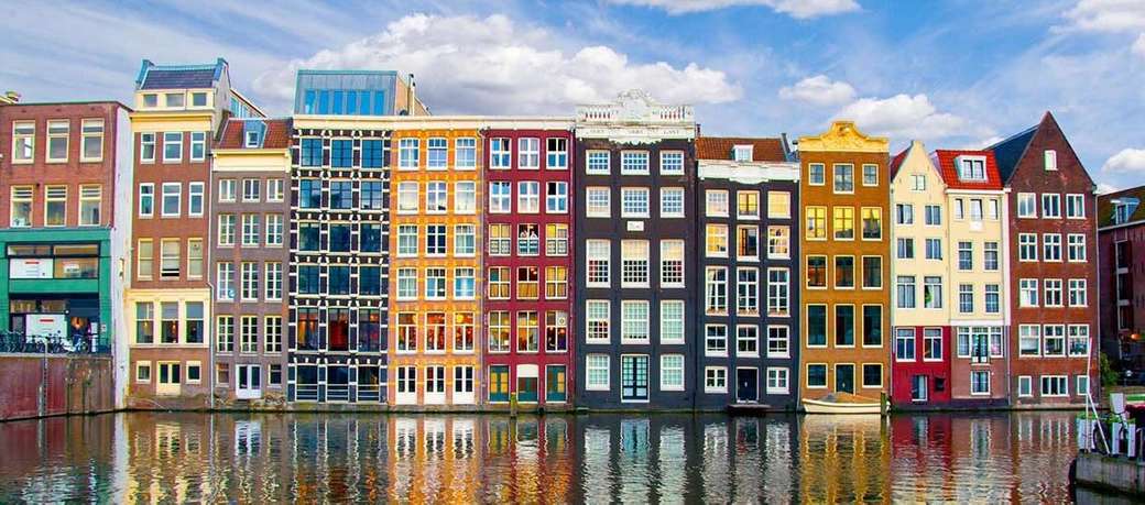 Панорама города Амстердам Нидерланды онлайн-пазл