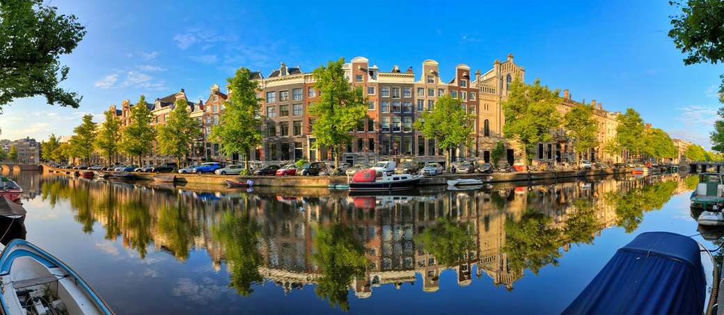 Amsterdam city panorama Netherlands online puzzle