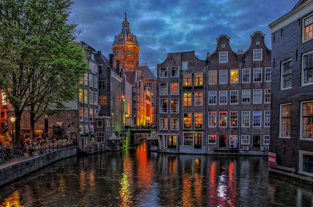 Άμστερνταμ τη νύχτα Κάτω Χώρες παζλ online