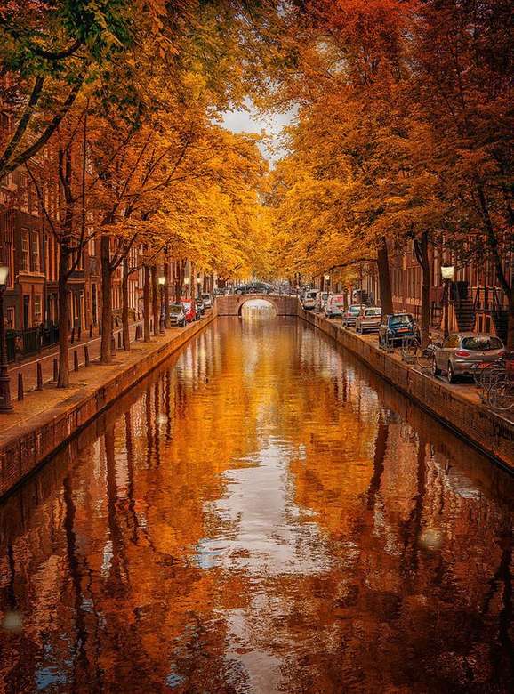 Amsterdam på hösten pussel på nätet