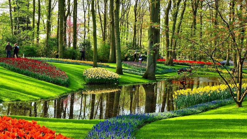 Paesaggio del giardino di Amsterdam Keukenhof puzzle online