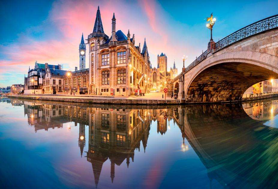 Gent stad panorama België online puzzel