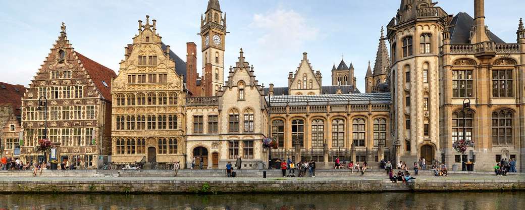 Panorama orașului Ghent Belgia jigsaw puzzle online