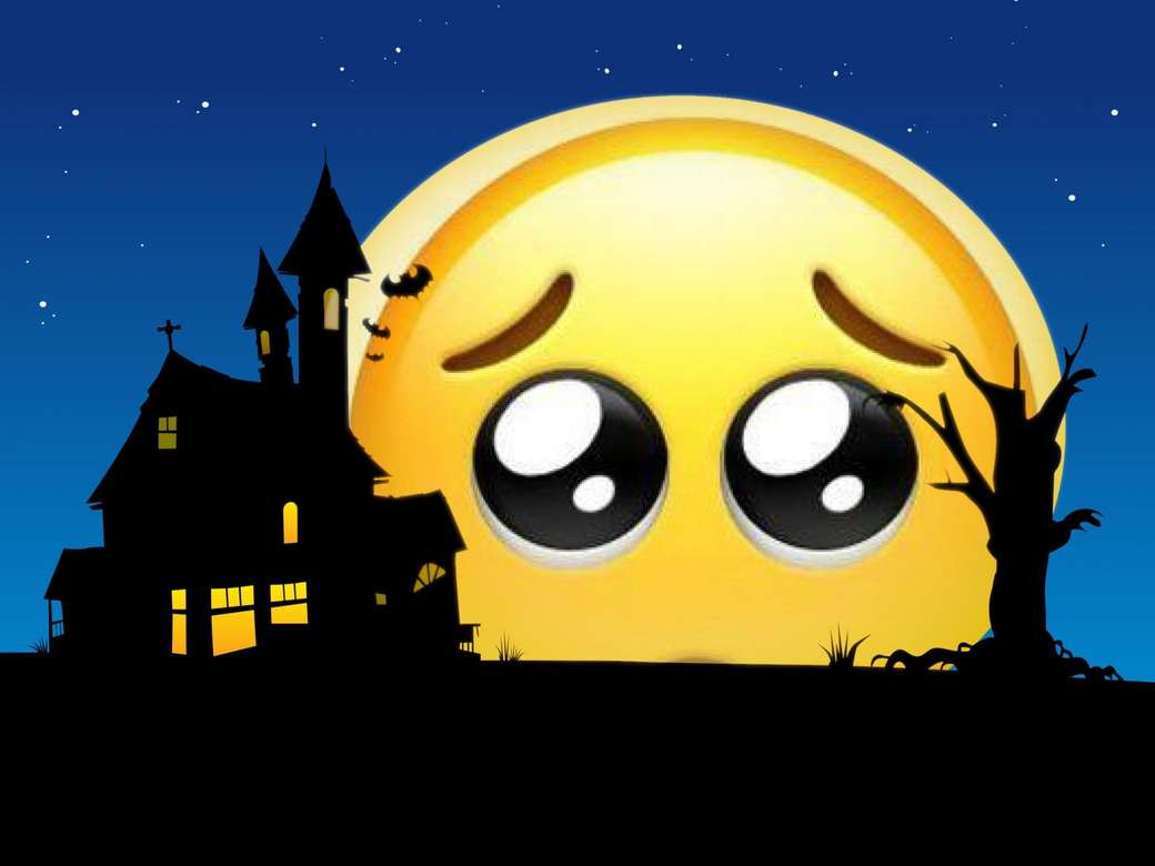 Emoji timido enla luna rompecabezas en línea