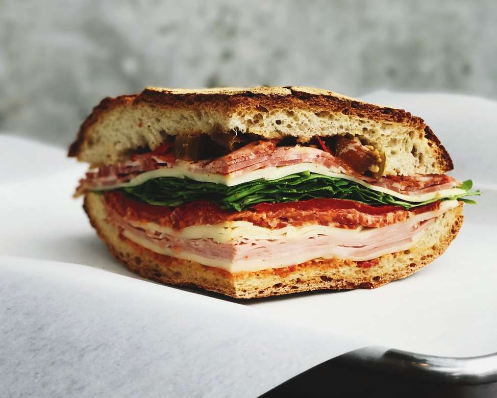 ham sandwich on white surface online puzzle