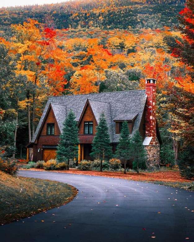 Een huis in de witte bergen van New Hampshire legpuzzel online