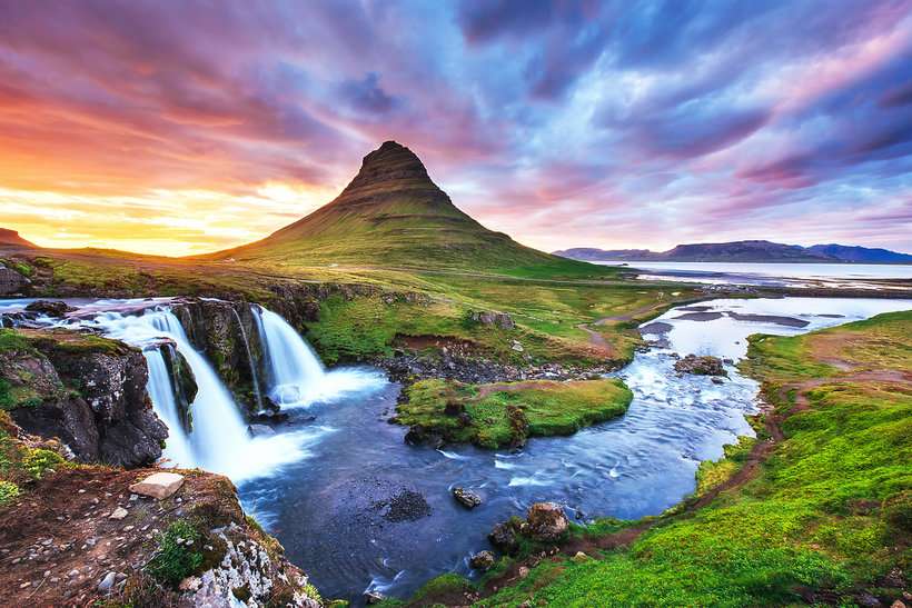 Kirkjufell, IJsland online puzzel