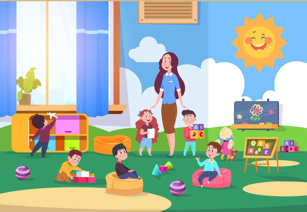 В детската градина онлайн пъзел