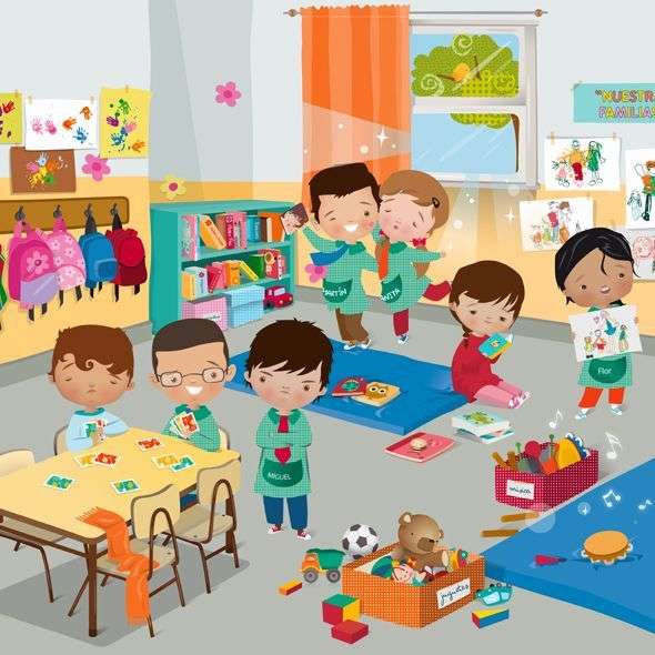 Kinder im Kindergarten Online-Puzzle